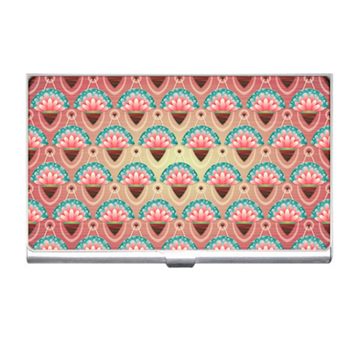 Background Floral Pattern Pink Business Card Holder