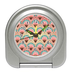 Background Floral Pattern Pink Travel Alarm Clock