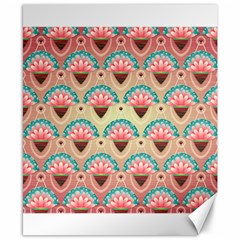 Background Floral Pattern Pink Canvas 8  X 10  by HermanTelo