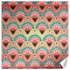 Background Floral Pattern Pink Canvas 16  X 16 