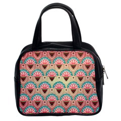 Background Floral Pattern Pink Classic Handbag (two Sides)