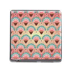 Background Floral Pattern Pink Memory Card Reader (square 5 Slot)