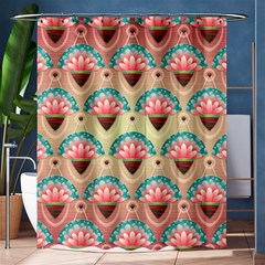 Background Floral Pattern Pink Shower Curtain 60  X 72  (medium)  by HermanTelo