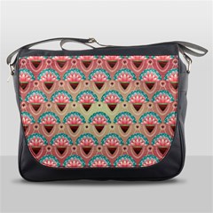 Background Floral Pattern Pink Messenger Bag by HermanTelo