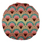 Background Floral Pattern Pink Large 18  Premium Round Cushions Front