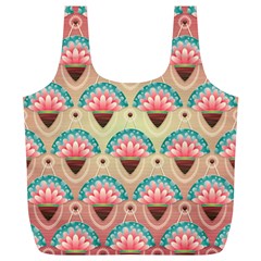 Background Floral Pattern Pink Full Print Recycle Bag (xl)