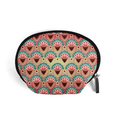 Background Floral Pattern Pink Accessory Pouch (small)