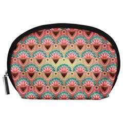 Background Floral Pattern Pink Accessory Pouch (large) by HermanTelo