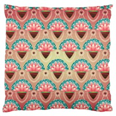 Background Floral Pattern Pink Large Flano Cushion Case (one Side)