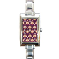 Background Floral Pattern Purple Rectangle Italian Charm Watch by HermanTelo