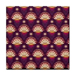 Background Floral Pattern Purple Tile Coasters