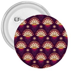 Background Floral Pattern Purple 3  Buttons