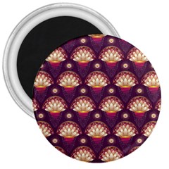 Background Floral Pattern Purple 3  Magnets