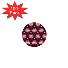 Background Floral Pattern Purple 1  Mini Buttons (100 pack) 