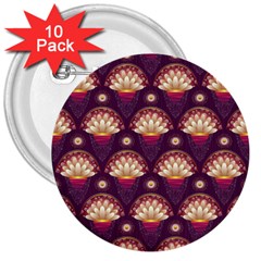 Background Floral Pattern Purple 3  Buttons (10 pack) 