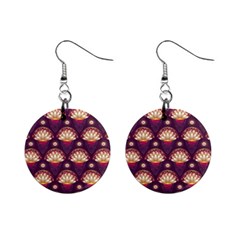 Background Floral Pattern Purple Mini Button Earrings