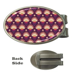 Background Floral Pattern Purple Money Clips (Oval) 