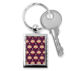 Background Floral Pattern Purple Key Chains (Rectangle) 