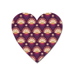 Background Floral Pattern Purple Heart Magnet by HermanTelo