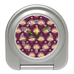 Background Floral Pattern Purple Travel Alarm Clock