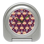 Background Floral Pattern Purple Travel Alarm Clock Front