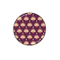 Background Floral Pattern Purple Hat Clip Ball Marker (4 Pack)