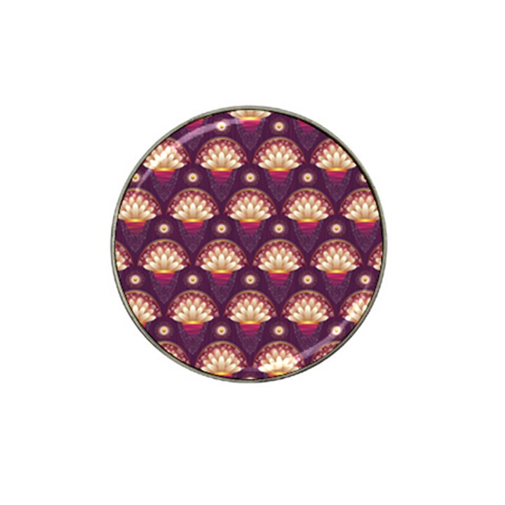 Background Floral Pattern Purple Hat Clip Ball Marker (4 pack)