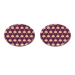 Background Floral Pattern Purple Cufflinks (oval)