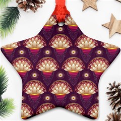 Background Floral Pattern Purple Star Ornament (two Sides)