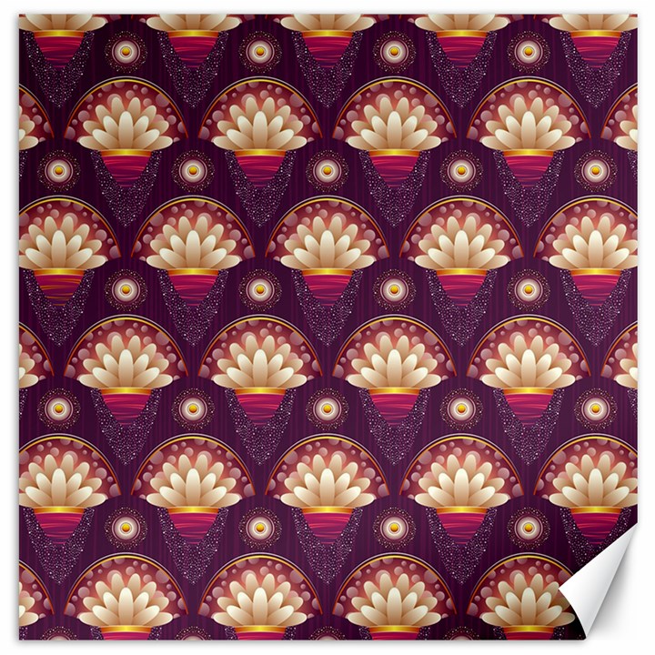 Background Floral Pattern Purple Canvas 12  x 12 