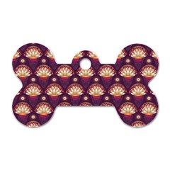 Background Floral Pattern Purple Dog Tag Bone (two Sides)