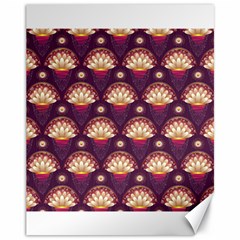 Background Floral Pattern Purple Canvas 11  X 14  by HermanTelo