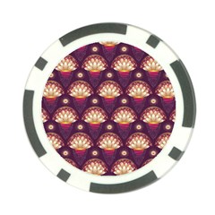 Background Floral Pattern Purple Poker Chip Card Guard by HermanTelo