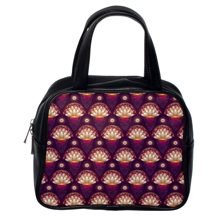 Background Floral Pattern Purple Classic Handbag (One Side)