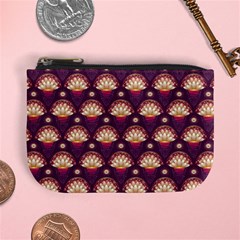 Background Floral Pattern Purple Mini Coin Purse