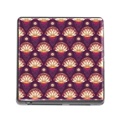 Background Floral Pattern Purple Memory Card Reader (square 5 Slot)