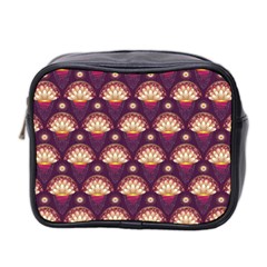 Background Floral Pattern Purple Mini Toiletries Bag (Two Sides)