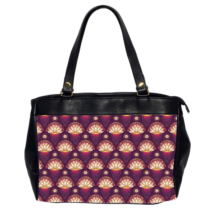 Background Floral Pattern Purple Oversize Office Handbag (2 Sides)