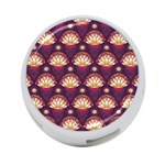 Background Floral Pattern Purple 4-Port USB Hub (Two Sides) Front