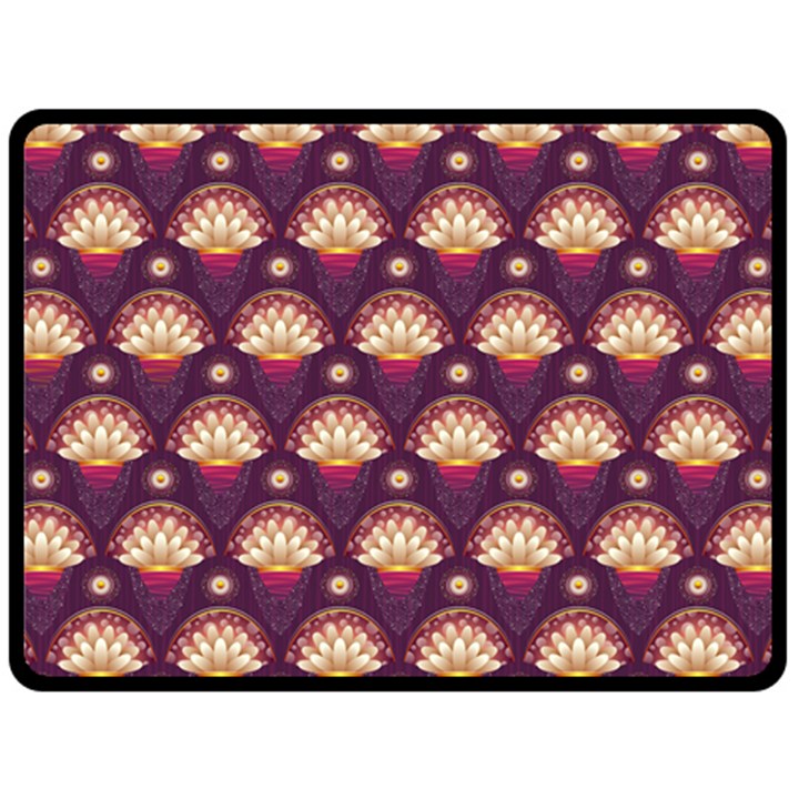 Background Floral Pattern Purple Fleece Blanket (Large) 