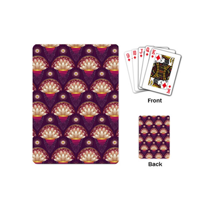 Background Floral Pattern Purple Playing Cards (Mini)