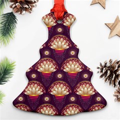 Background Floral Pattern Purple Ornament (Christmas Tree) 