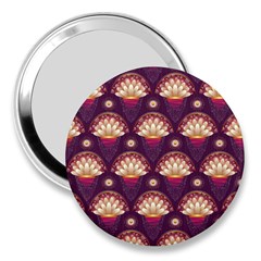 Background Floral Pattern Purple 3  Handbag Mirrors by HermanTelo