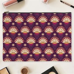 Background Floral Pattern Purple Cosmetic Bag (xxxl) by HermanTelo