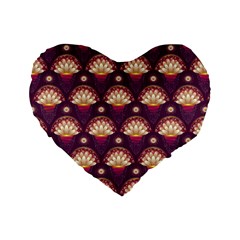 Background Floral Pattern Purple Standard 16  Premium Heart Shape Cushions