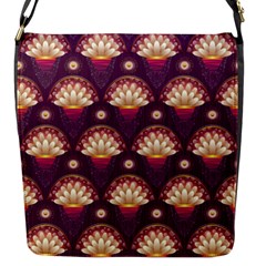 Background Floral Pattern Purple Flap Closure Messenger Bag (s)