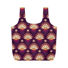 Background Floral Pattern Purple Full Print Recycle Bag (m)