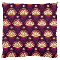 Background Floral Pattern Purple Large Flano Cushion Case (One Side)