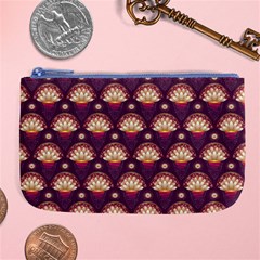 Background Floral Pattern Purple Large Coin Purse