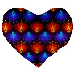 Background Colorful Abstract Large 19  Premium Heart Shape Cushions